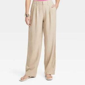 GAP High Rise Wide Leg Linen Pants